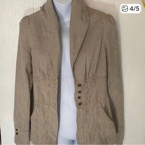 Free People Beige Striped Blazer